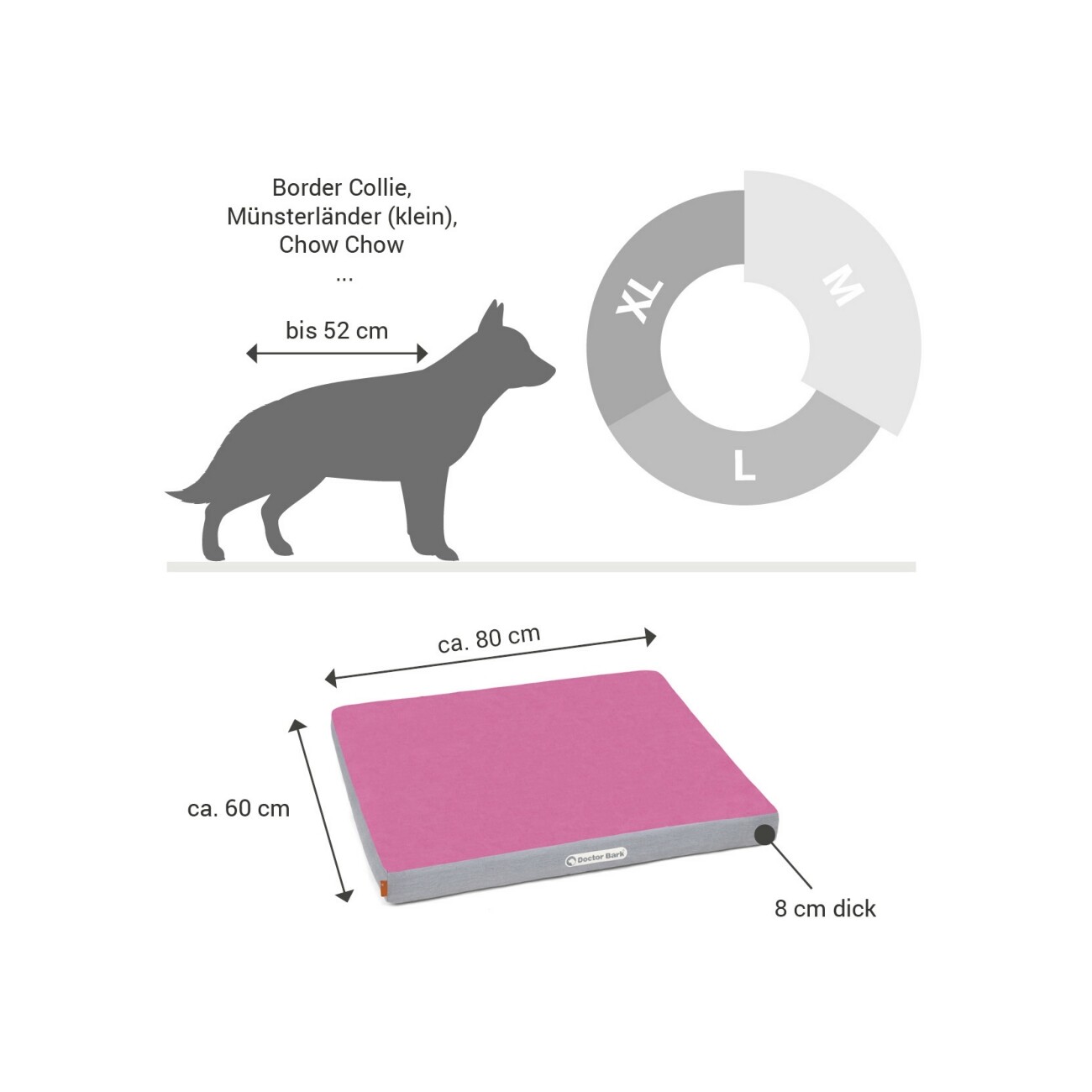 Doctor Bark Hundematratze pink M