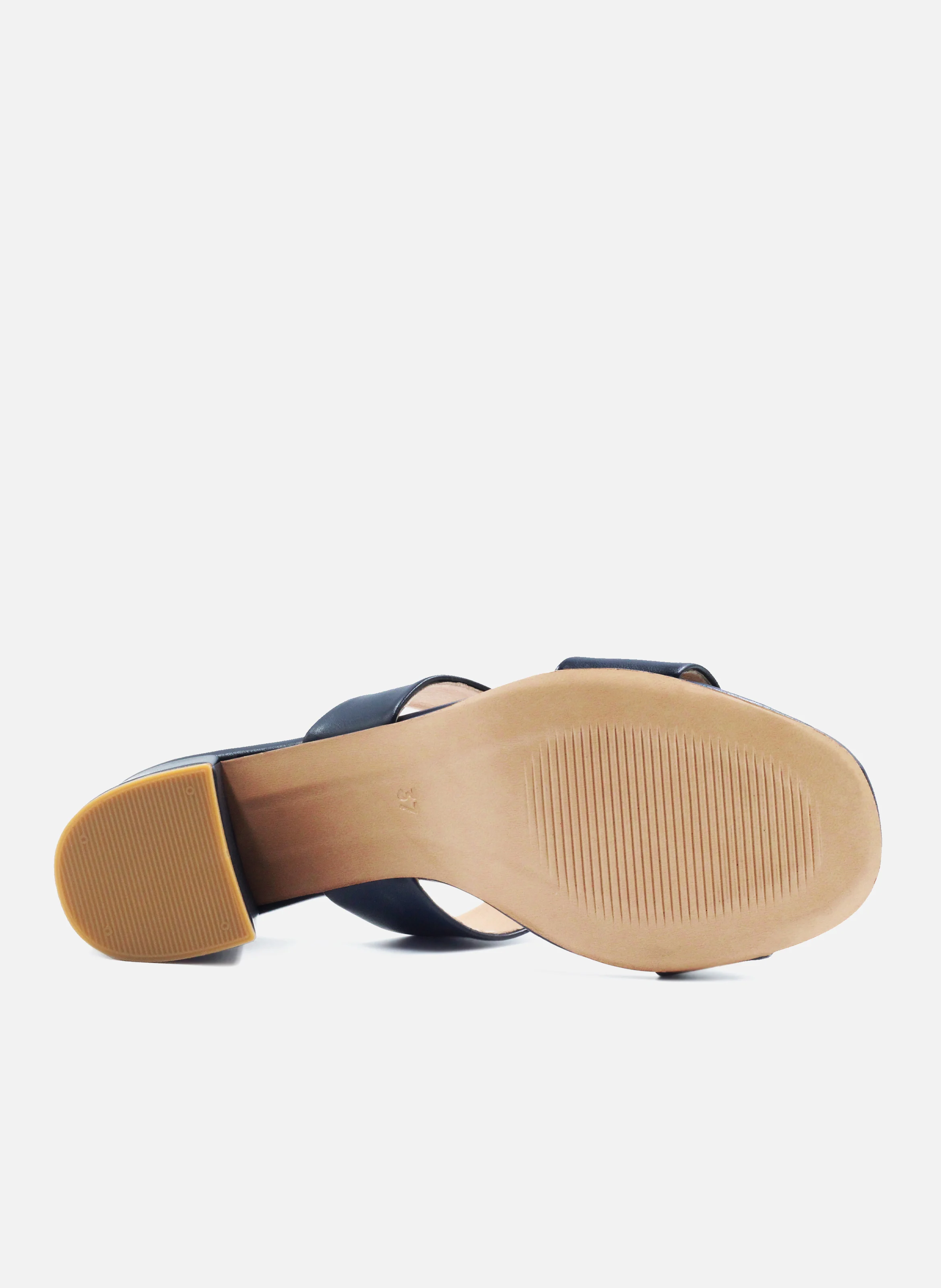 Mules talon bandeau fibre de pomme | Bleu