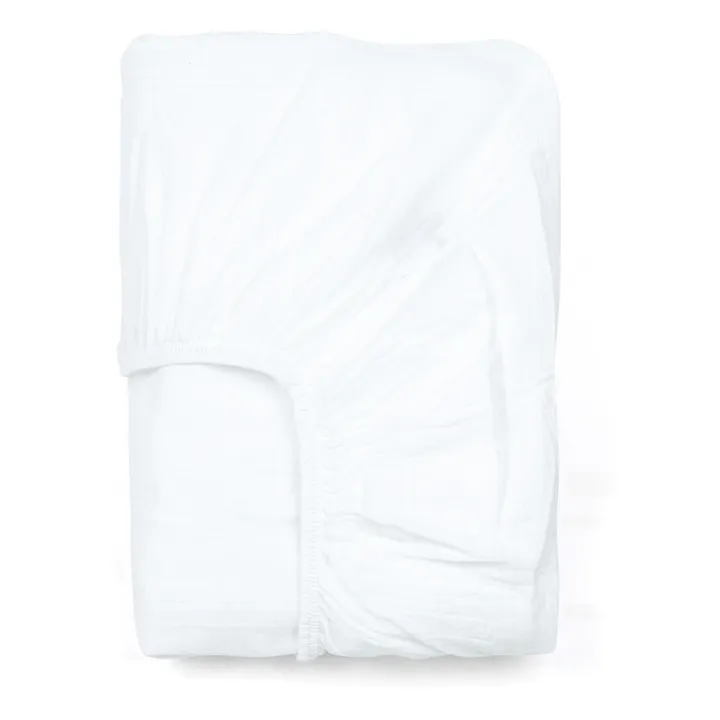 Haomy Drap-housse Dili en voile de coton | Blanc