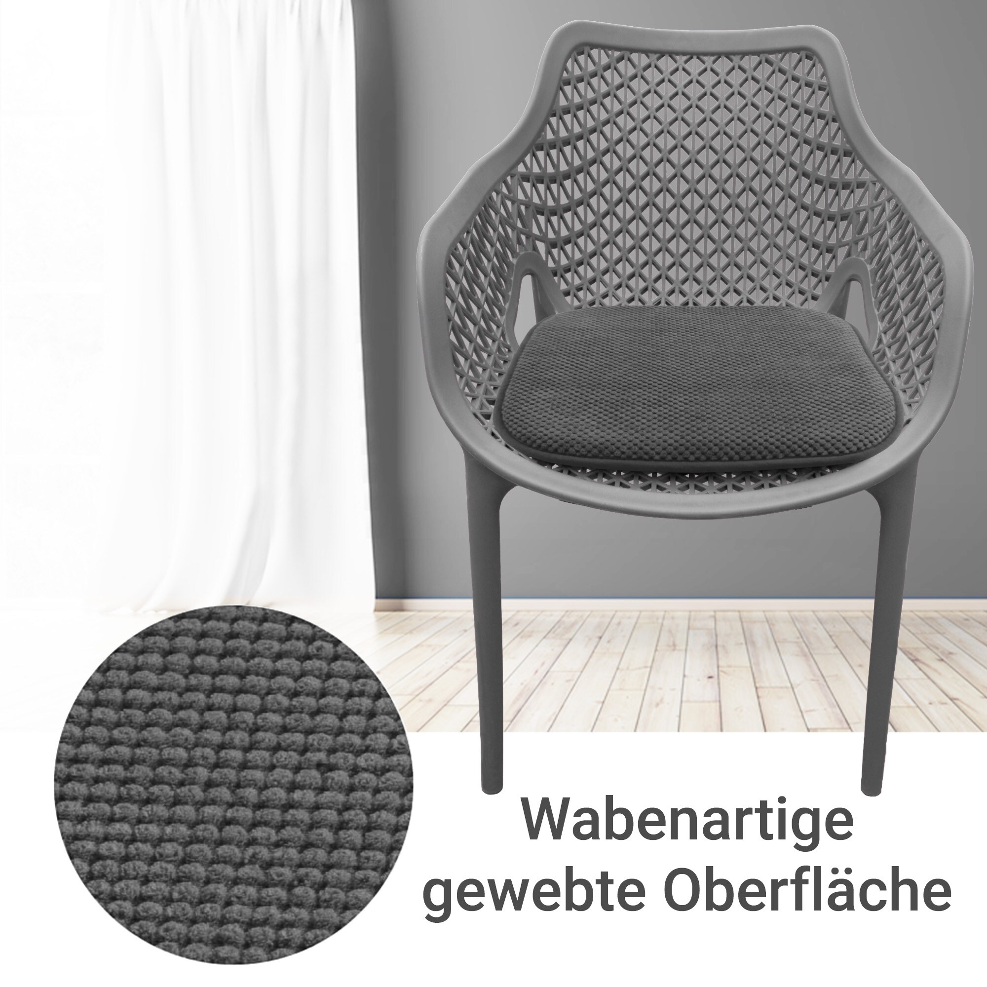 Komfortable & praktische Gel-Kissen 40x40 - Stuhlkissen mit modernem Memory-Schaumstoff - gepolsterte Sitzkissen Out- und Indoor GartenkissenStuhlauflage rutschfest