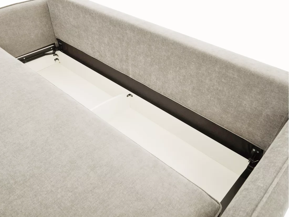 Canapé 3 places convertible en tissu beige avec assise à mémoire de forme TORNOLO