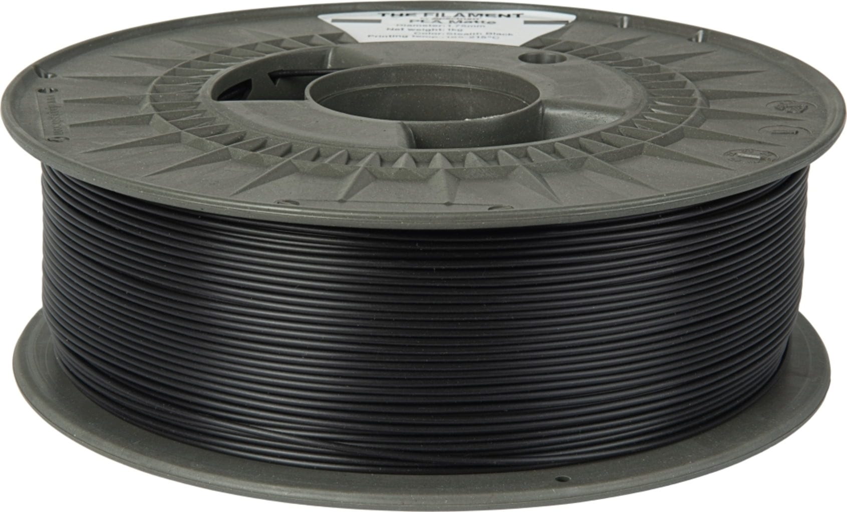 The Filament  PLA Matte Stealth Black, 1,75 mm / 1000 g    Mattes PLA für funktionale & dekorative Anwendungen in Stealth Black