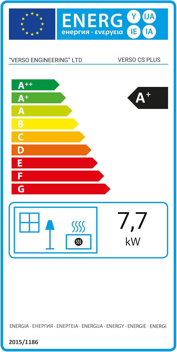 EEK A+ Verso CS Plus Küchenofen Kaminofen Holzherd 7.7 kW - Schwarze Links