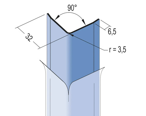 PROTEKTOR RVS randbeschermingsprofiel voor pleisterwerk 2500 x 32 x 32 mm Bundel = 6 stuks