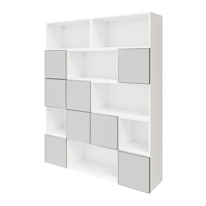 Étagère semi ouverte blanche et grise claire mate GoodHome Atomia H. 187,5 x L. 150 x P. 37 cm