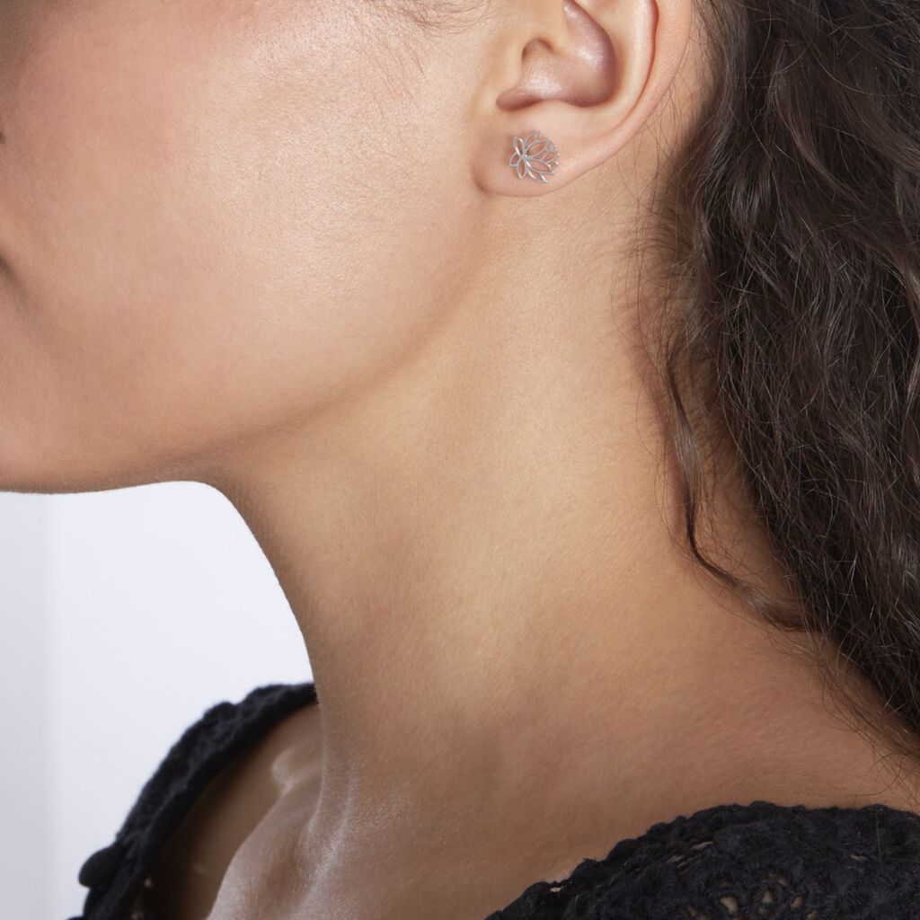 Boucles D'oreilles Puces Rosita Argent Blanc