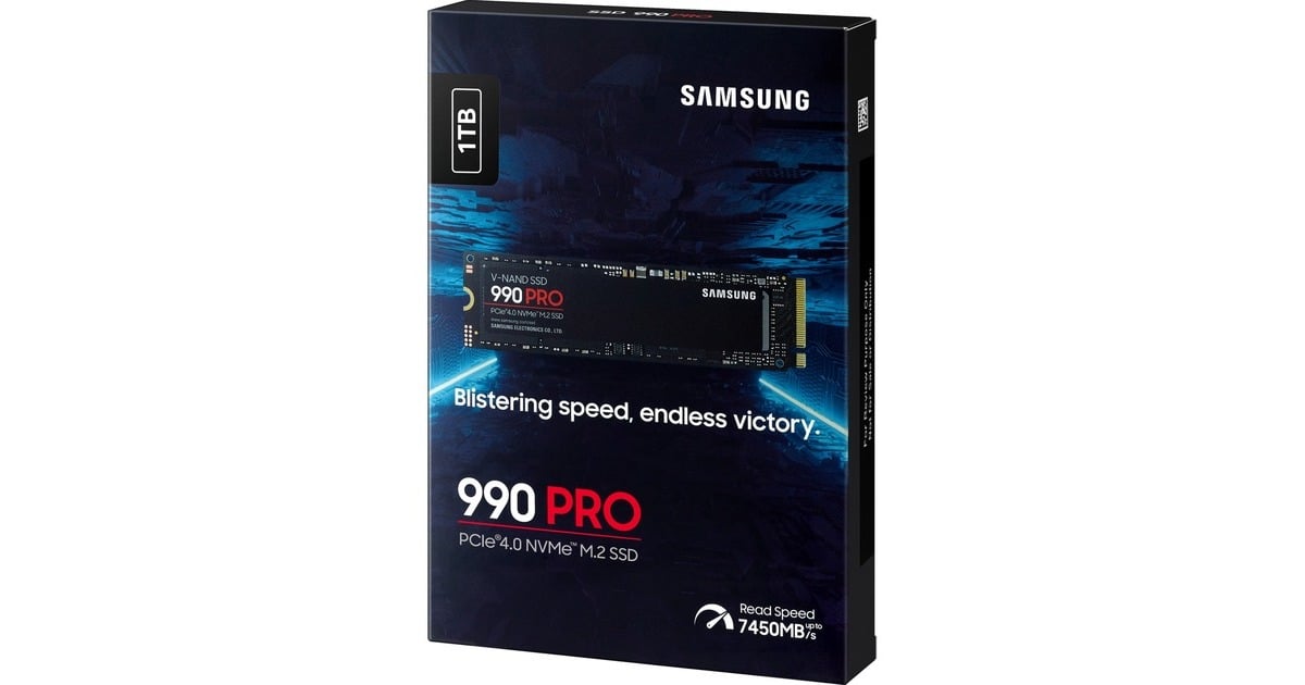 SAMSUNG990 PRO 1 TB SSD  (MZ-V9P1T0BW, PCIe Gen 4.0 x4, NVMe 2.0)