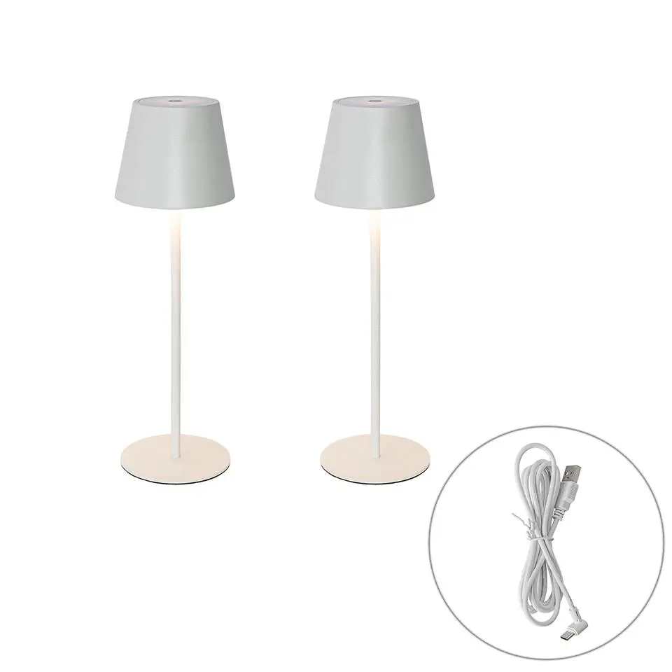 Qazqa tafellampen murdock wit geïntegreerde led