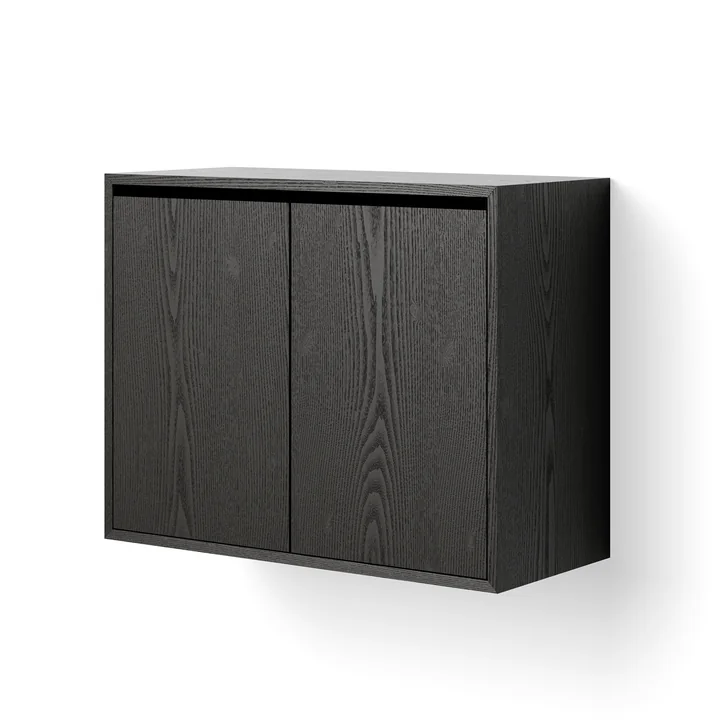New Works - Schrank mit Türen, hoch, Esche schwarz