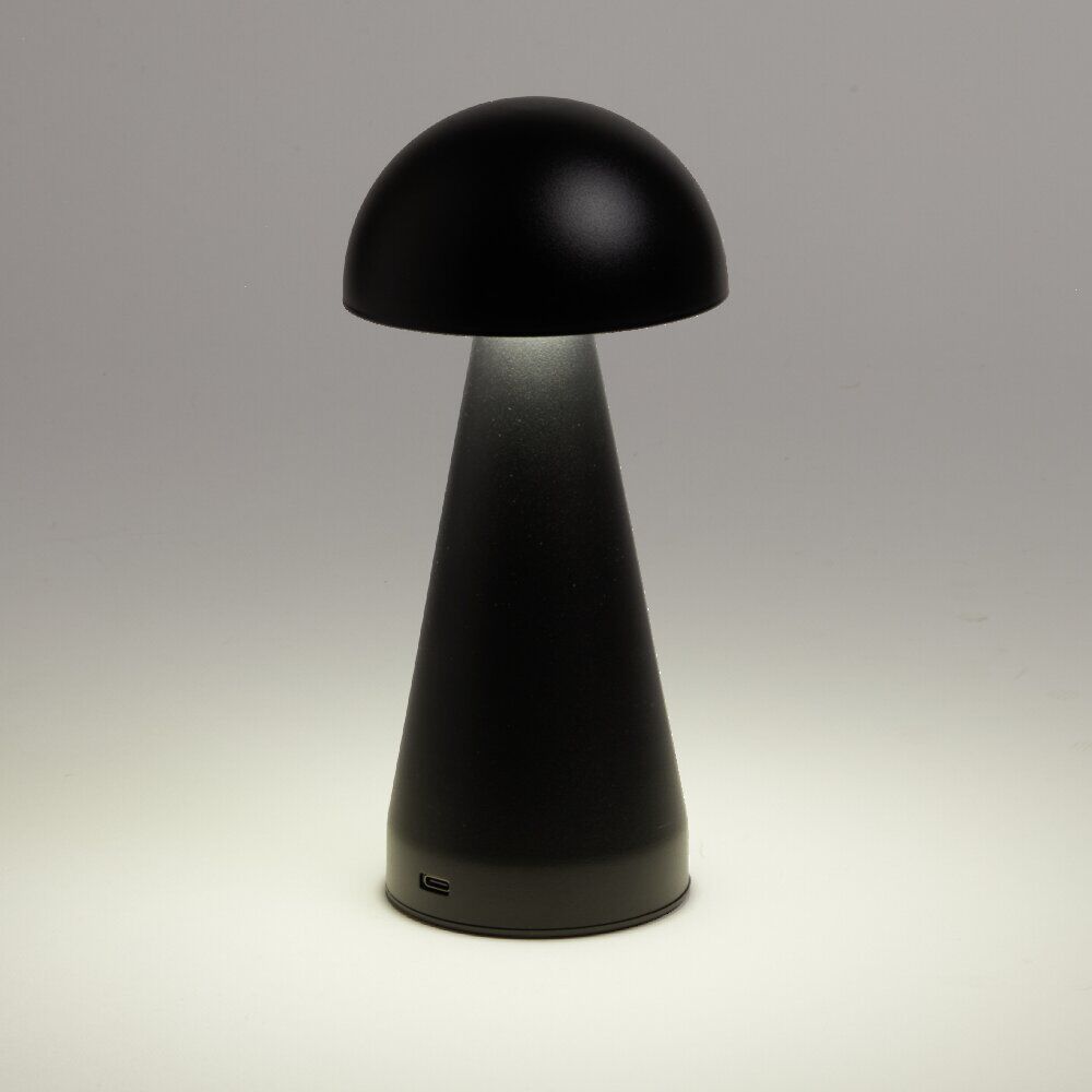 Lampe de table Roundi USB tactile noire Ø9,5xH22,5cm