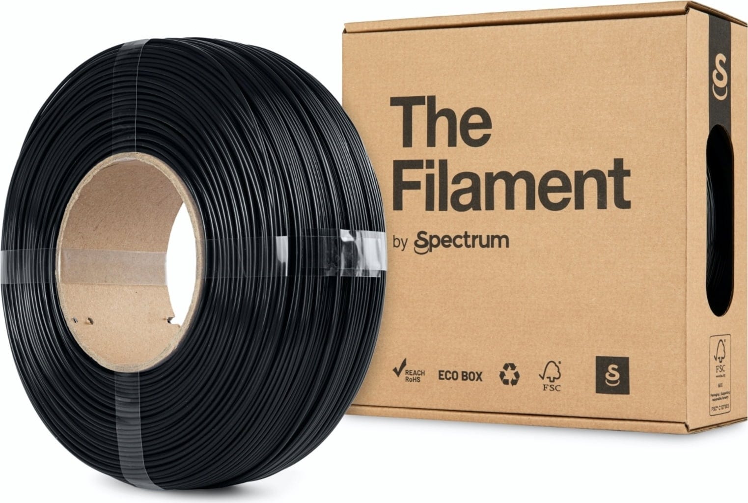The Filament  ReFill PLA Midnight Black, 1,75 mm / 1000 g    Zuverlässiges & kostengünstiges PLA ohne Spule in Midnight Black