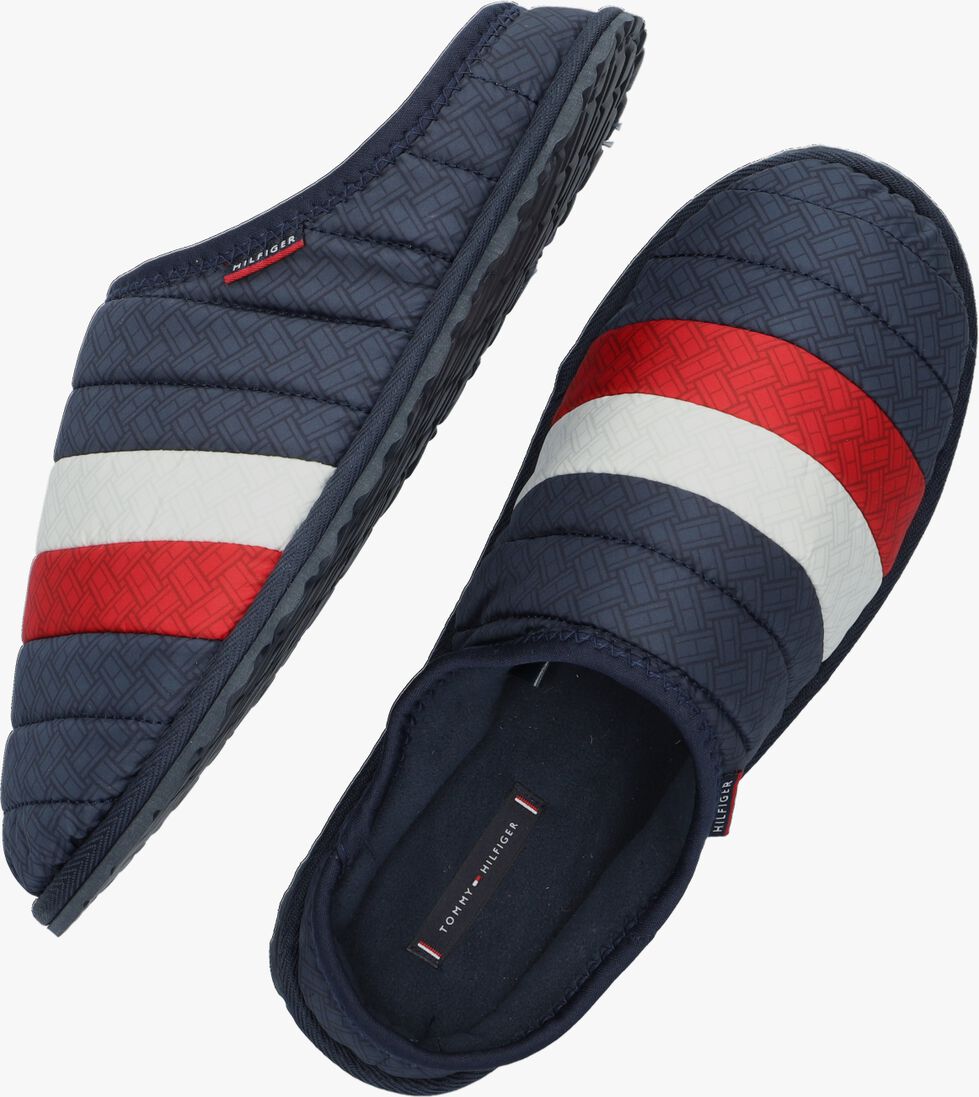 TOMMY HILFIGER blauwe tommy hilfiger pantoffels corporate padded homeslipper