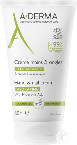 A-Derma Indispensables Crème Mains Et Ongles Hydratante Acide Hyaluronique 50ml