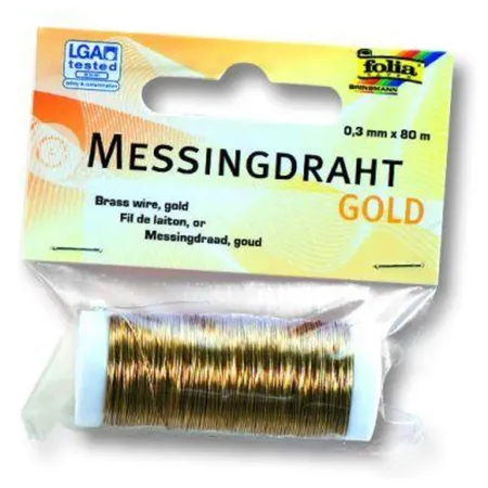Folia Messingdraht, gold, 0,3 mm x 80 m