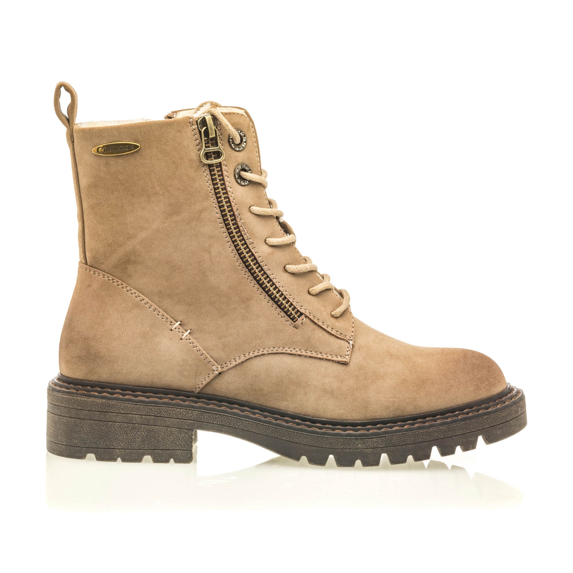 Bottines à lacets Femme beige