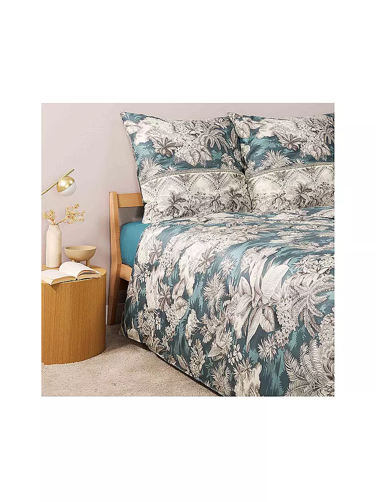 BASSETTI Satin Bettwäsche BOBOLI 70x90cm/140x200cm Gruen dunkelgrün