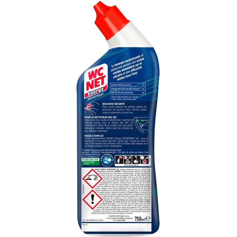 Gel Wc Net Energy détartrant - Flacon de 750 ml