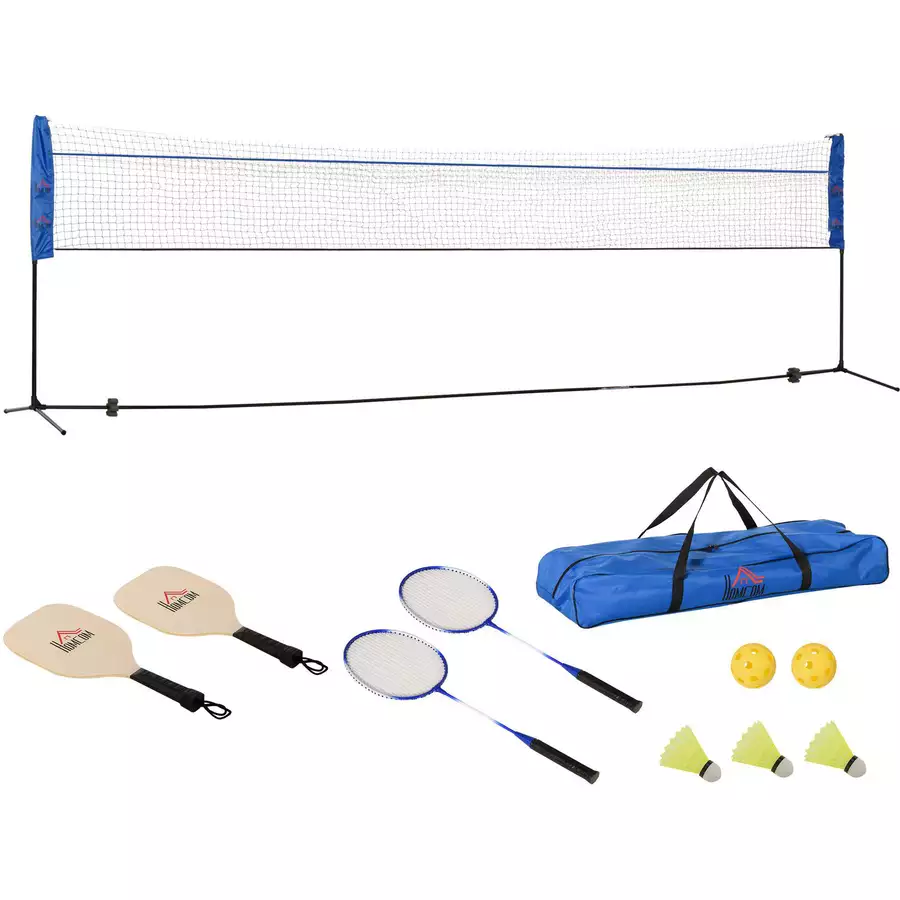 HOMCOM Badmintonnetz mit Transporttasche bunt