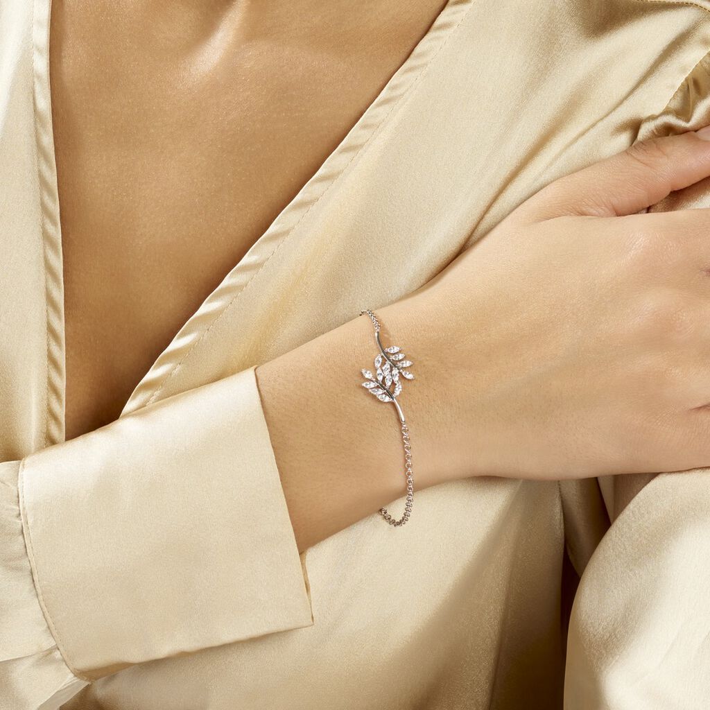 Bracelet Ble Argent Blanc Oxyde De Zirconium