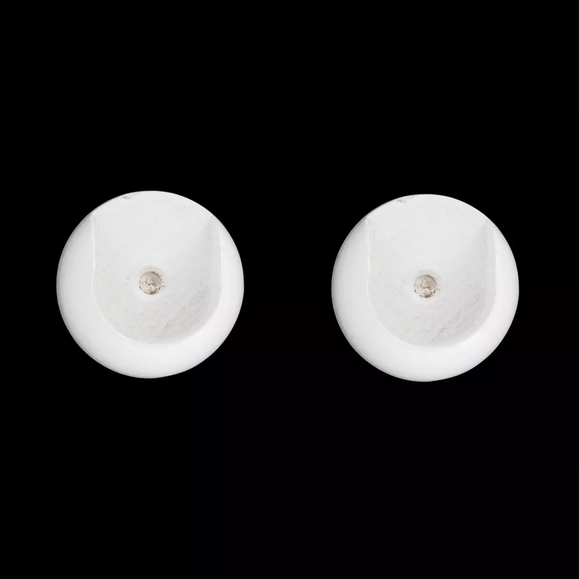 Lot de 2 supports pour tringle bois (L45 / D28 mm) Blanc