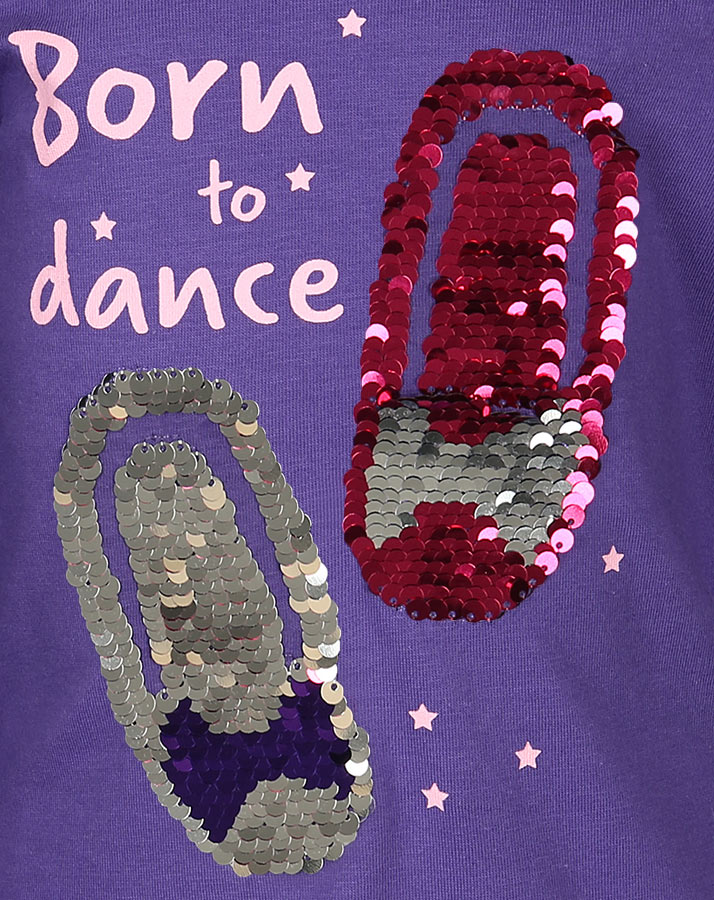 Langarmshirt BALLET SHOES mit Rüsche in lila