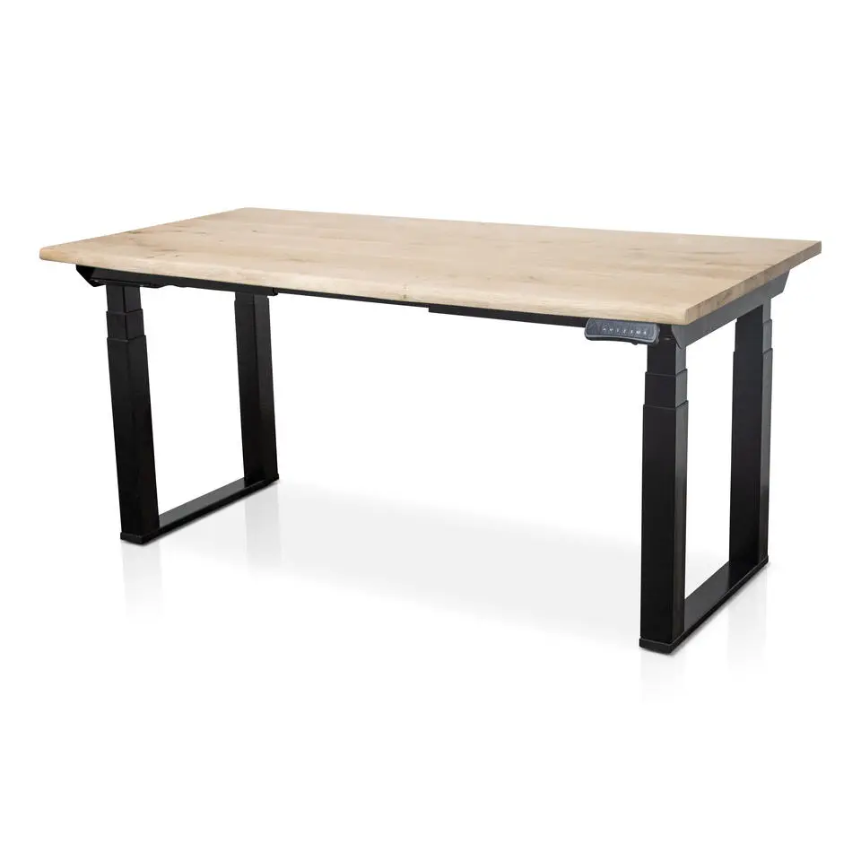 MRC PRO Solid zit-sta bureau massief boomstamblad 160x80 zwart NEN-EN527