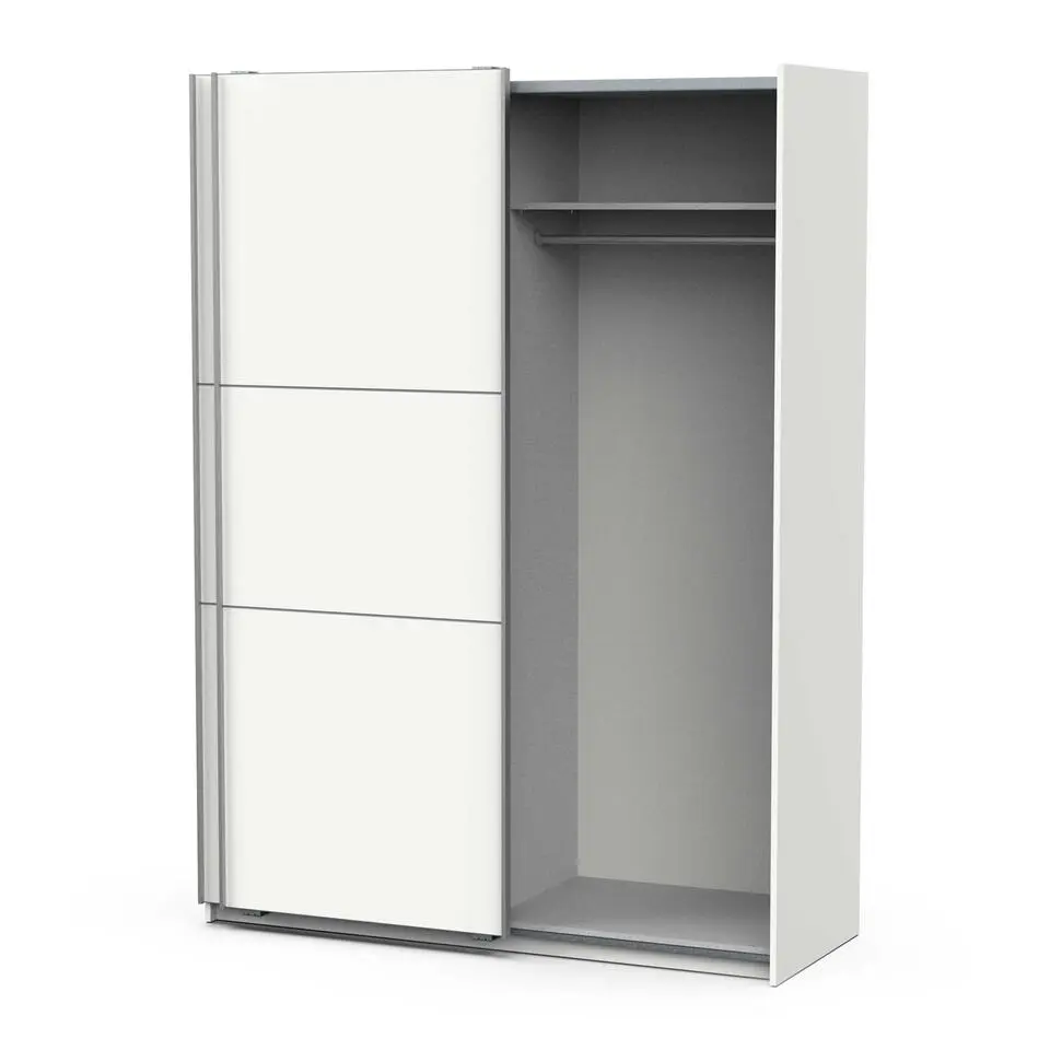 Garderobekast Spectre 148cm met schuifdeuren - mat wit