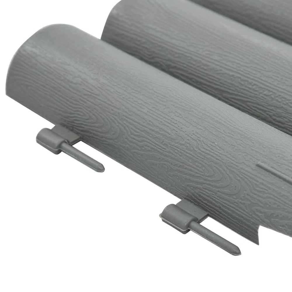 Bordures de pelouse 36 pcs gris 10 m pp