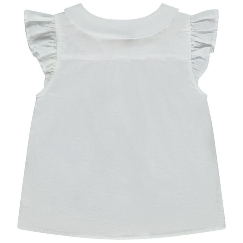 Chemise sans manches col claudine brodé pour bébé fille