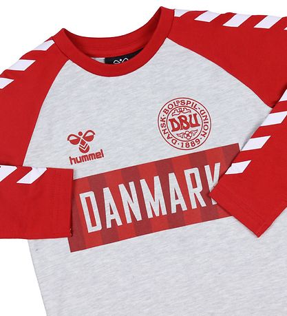 Hummel Bluse - DBU - hmlHooray - Gråmeleret/R?d