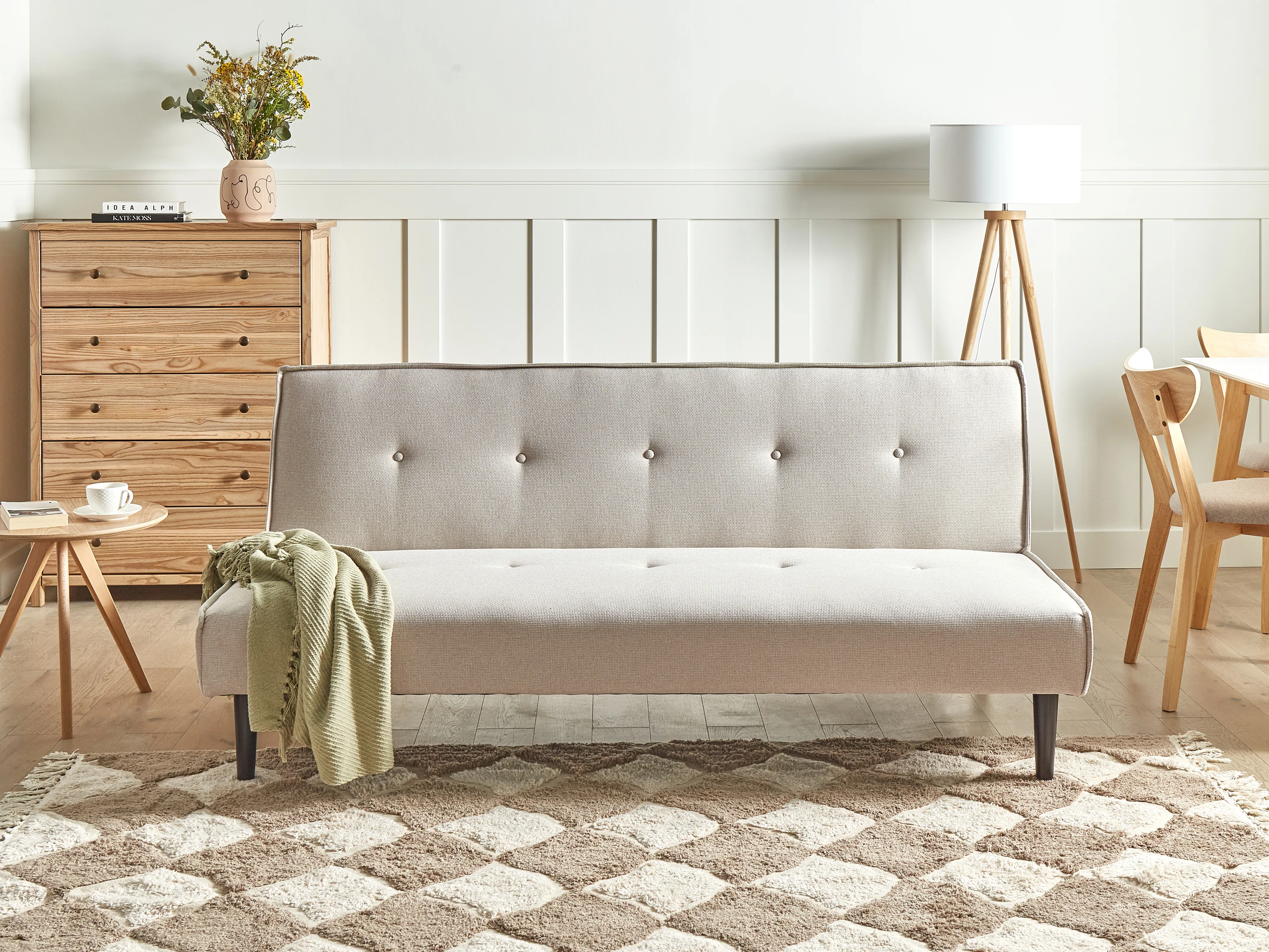 Slaapbank 3-zits VISBY Stof Lichtbeige