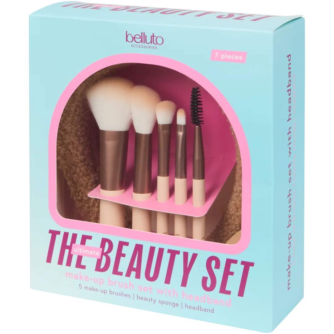 Pinceaux de maquillage avec bandeau et éponge Belluto Accessories