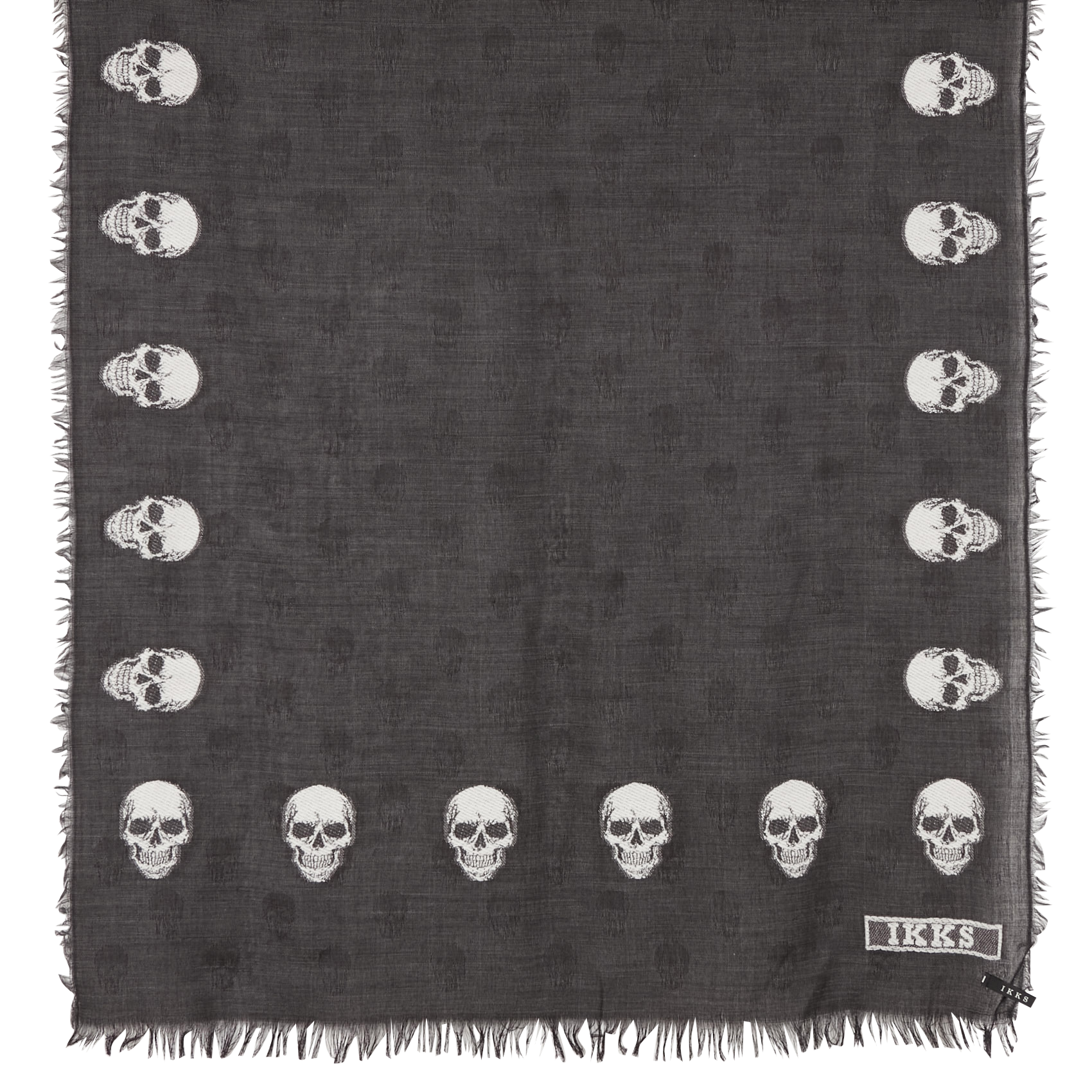 Foulard imprimé tête de mort| Gris