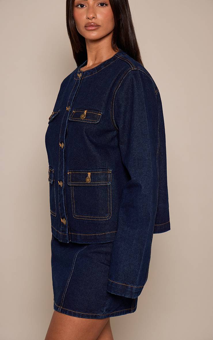 Bleu Indigo Jupe Mini Trapèze Petite