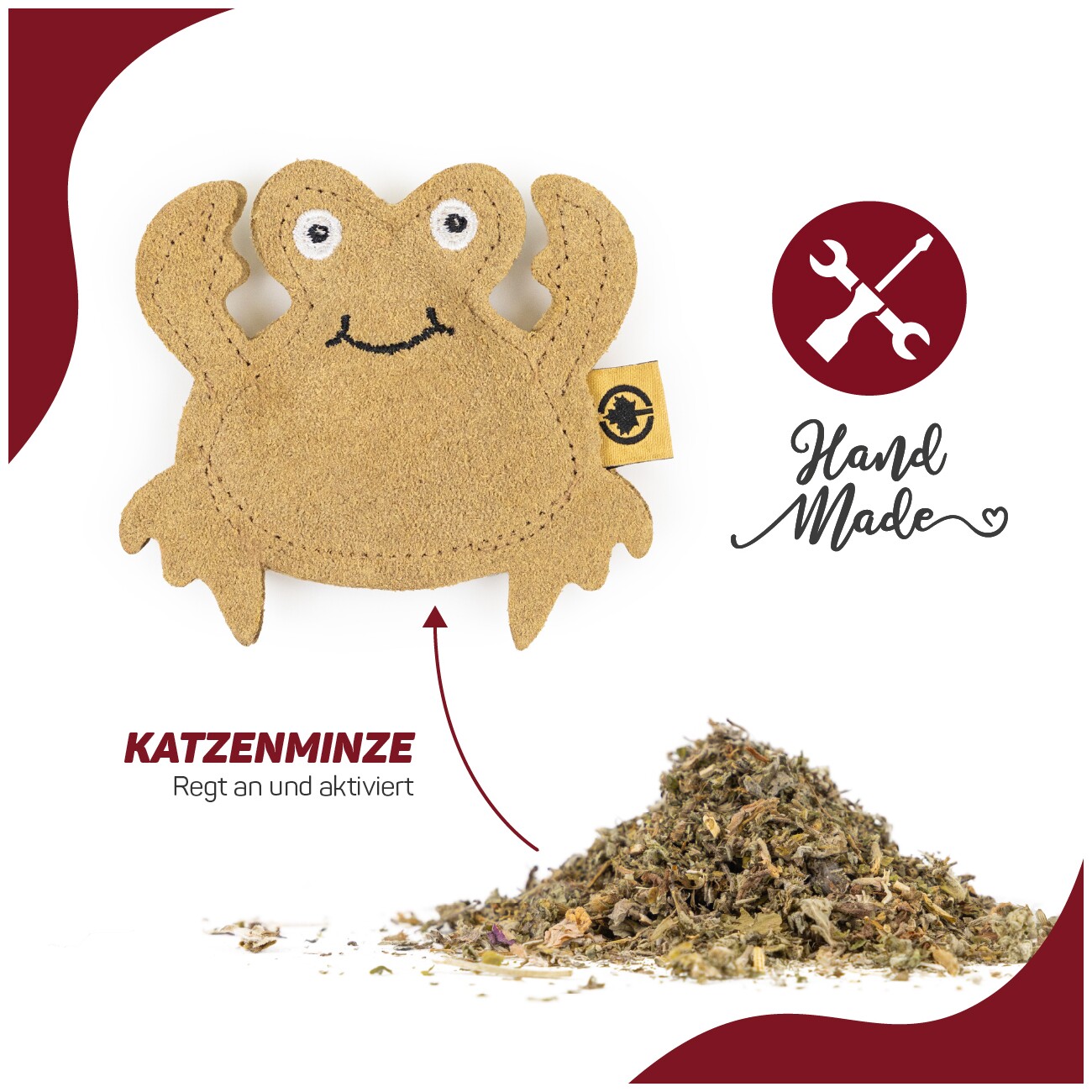 Canadian Cat Company Duftkissen aus Leder | Katzenminze | Krabbe