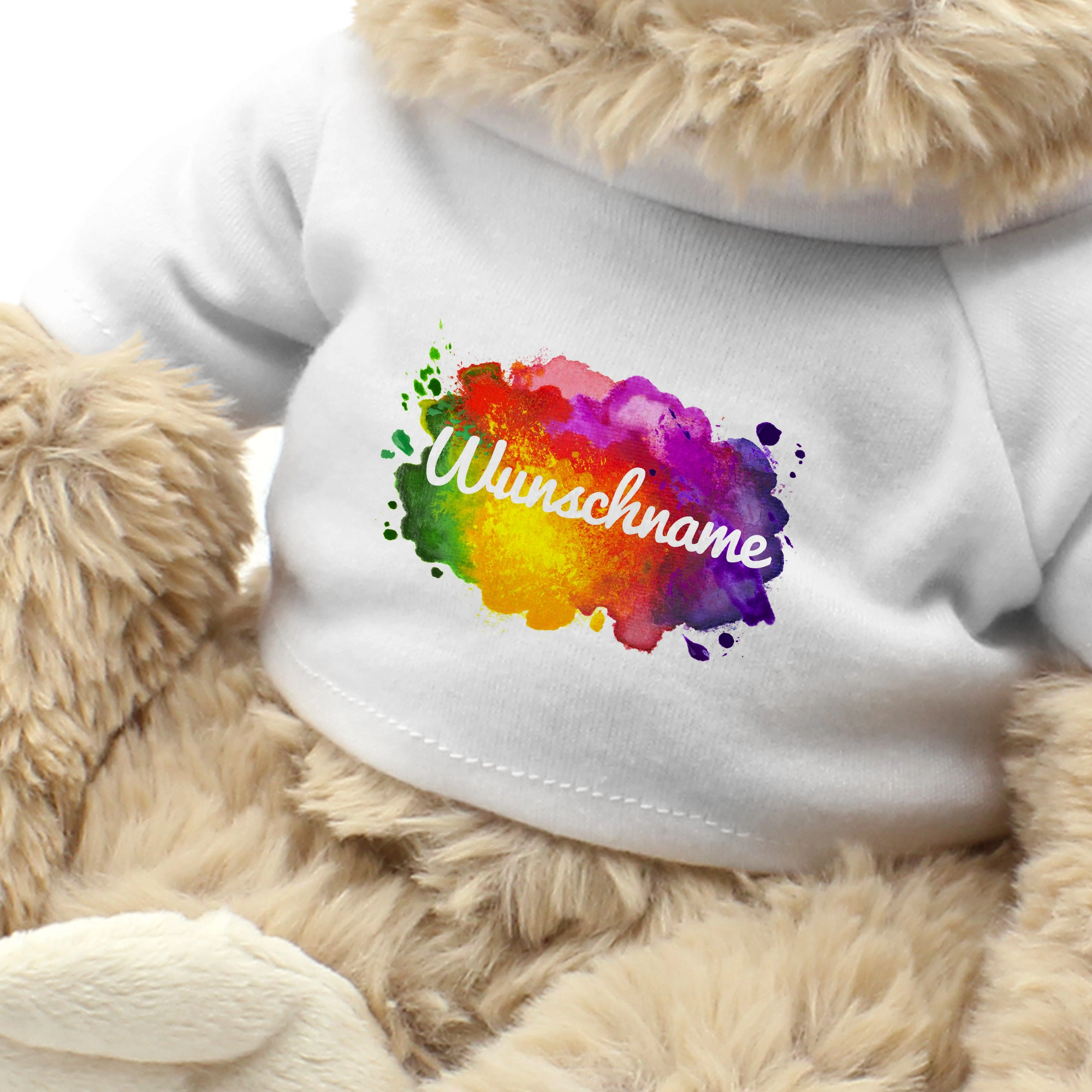 Kuscheltier Faultier mit Namen (Motiv: Colorpaint)
