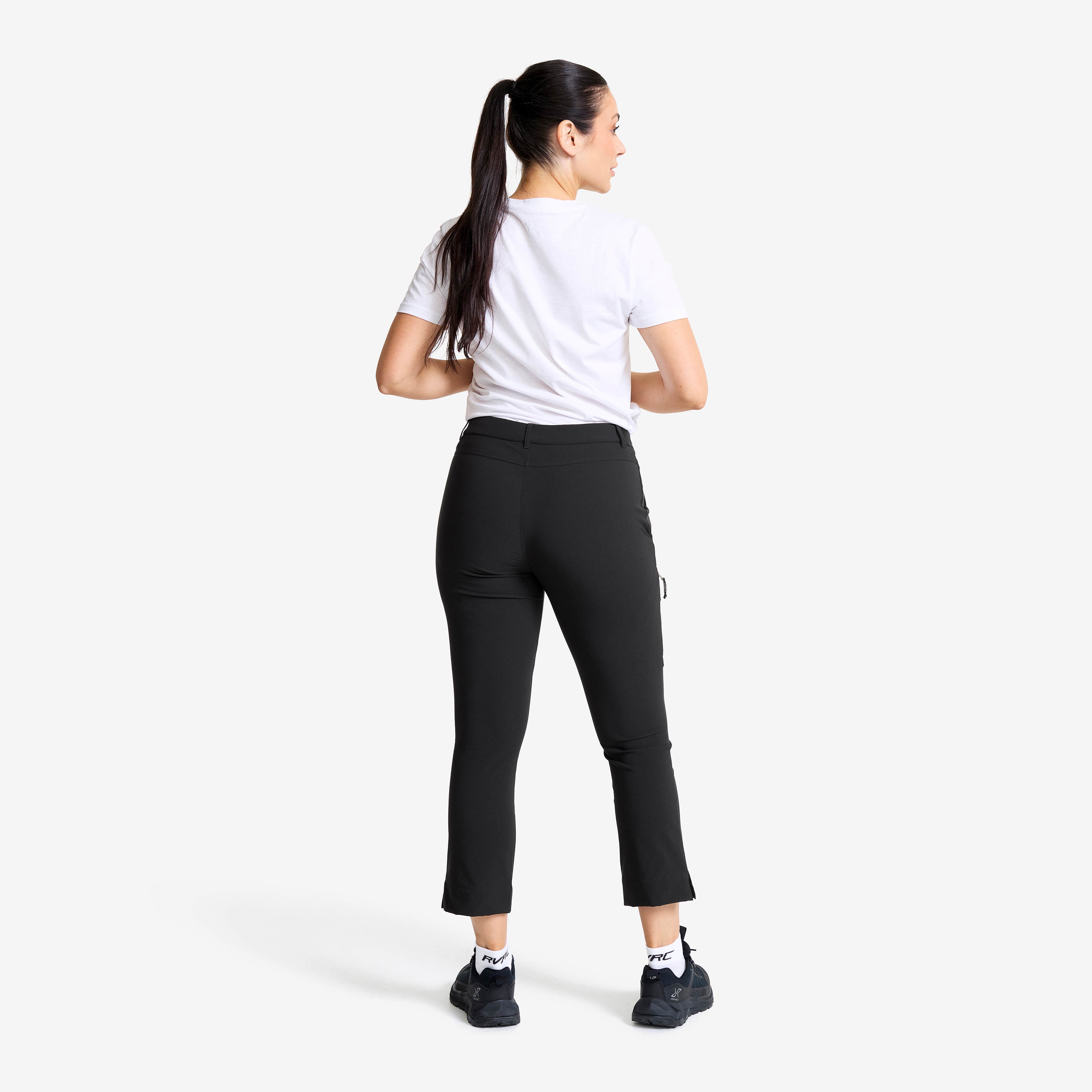 Variety High-waist Cropped Pants Dame Black