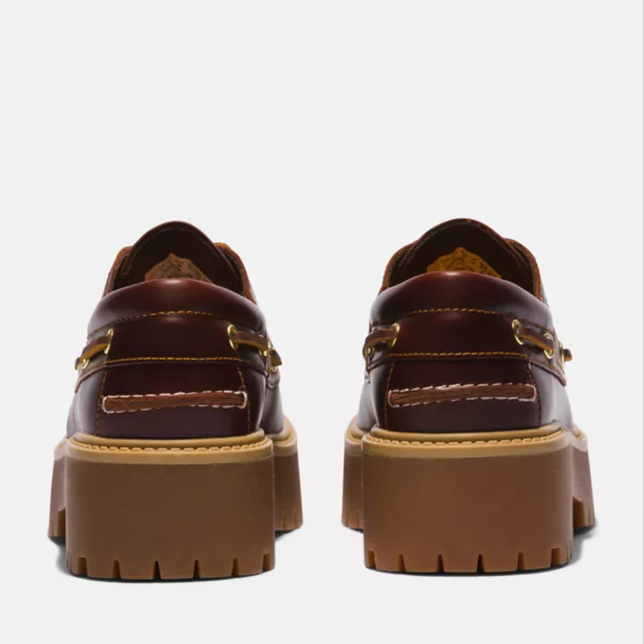 Sapato náutico feminino Stone Street Timberland Premium na cor bordô.