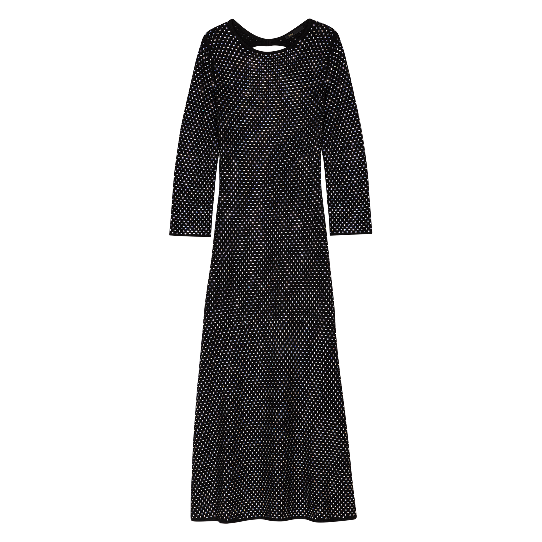 Robe longue col rond | Noir