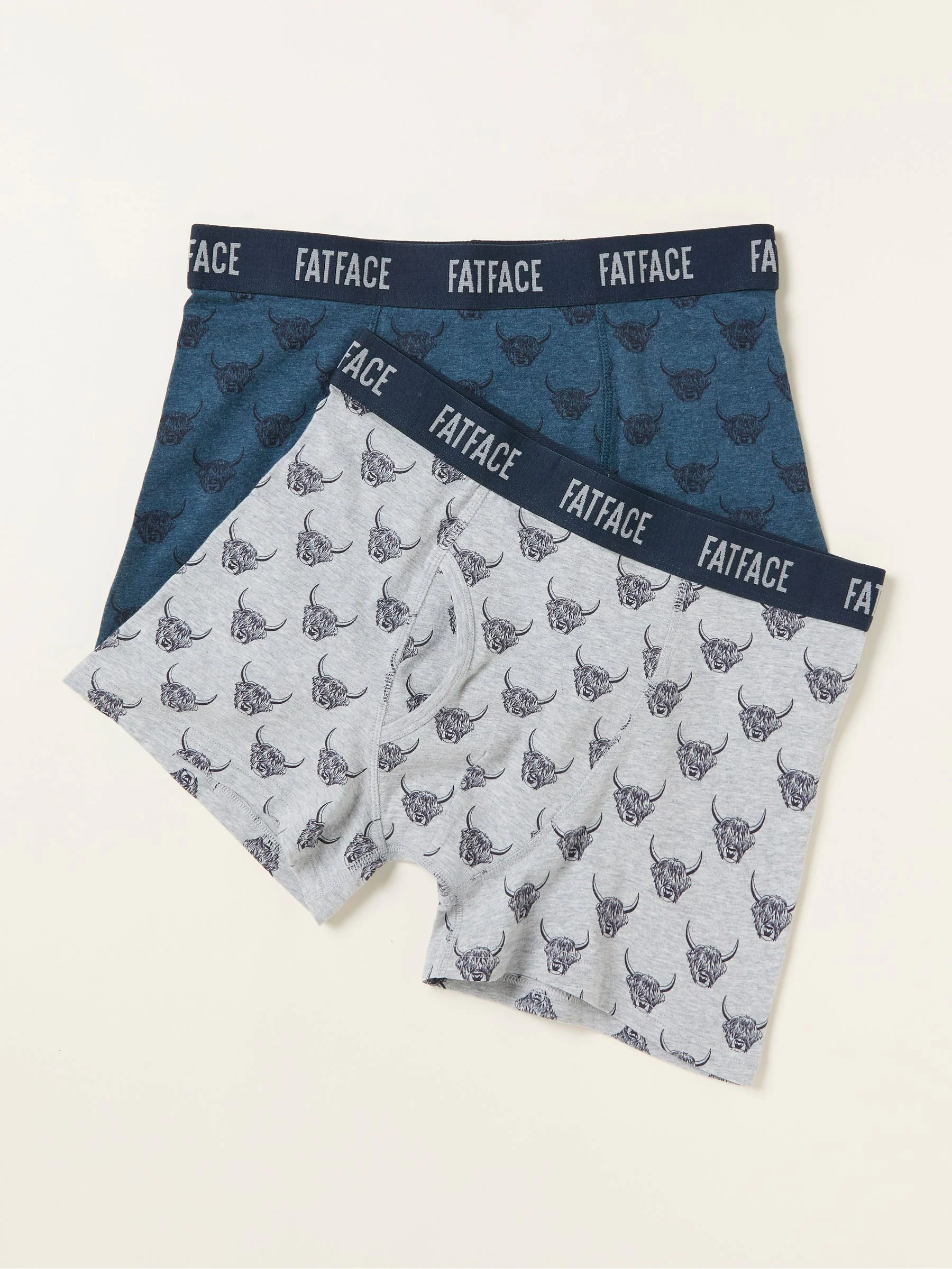 FatFace 2 Pack of Highland Cow Boxers