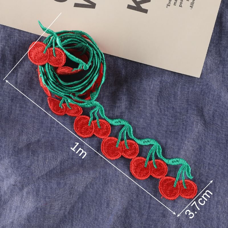 Embroidery Kingdom - Fruit / Bloemen / Hart Geborduurde Applicatie Patch Riem (Diverse Ontwerpen)