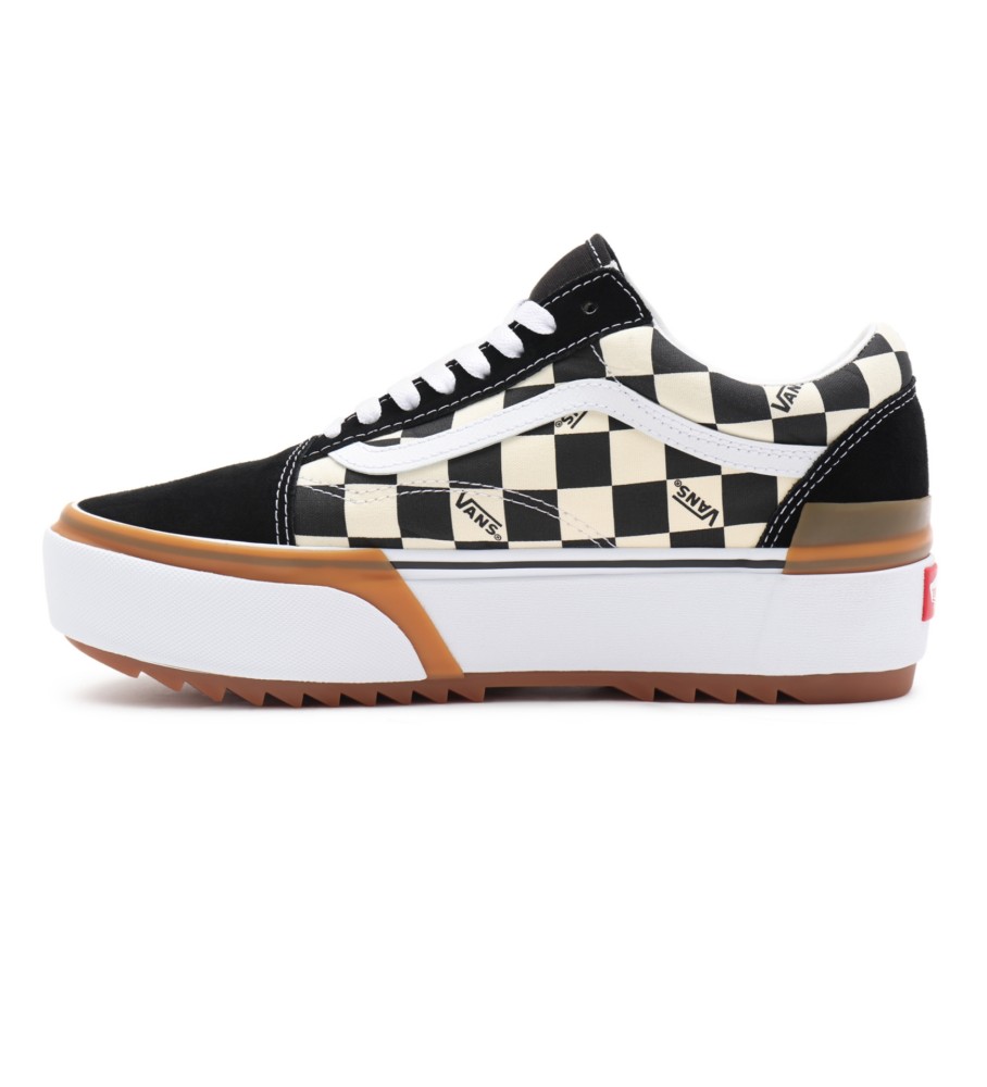 Tênis Vans Old Skool Stacked Checkerboard Preto