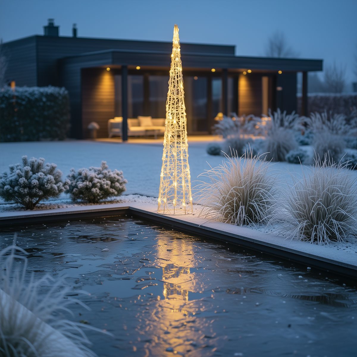 Kerst kerstboom transparant 100cm incl. LED IP44 - Coni