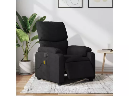 Fauteuil massant inclinable électrique Noir Tissu