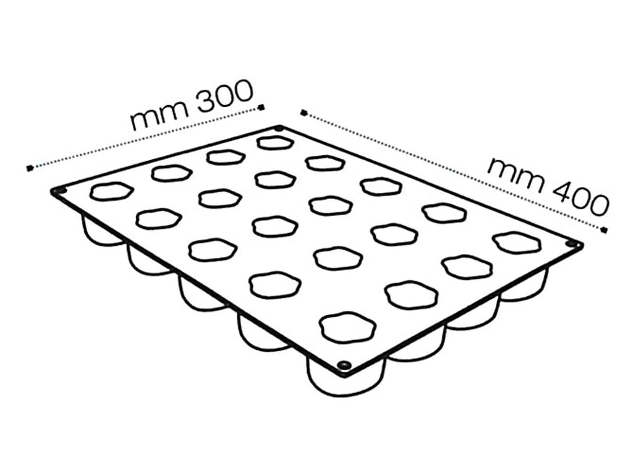 Moule silicone Pavoflex - 20 Cerises/Pêches - 40 x 30 cm - Pavoni