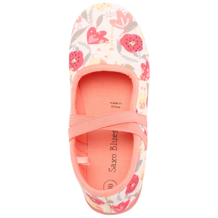 Chaussons babies imprimé floral pour fille - Blanc