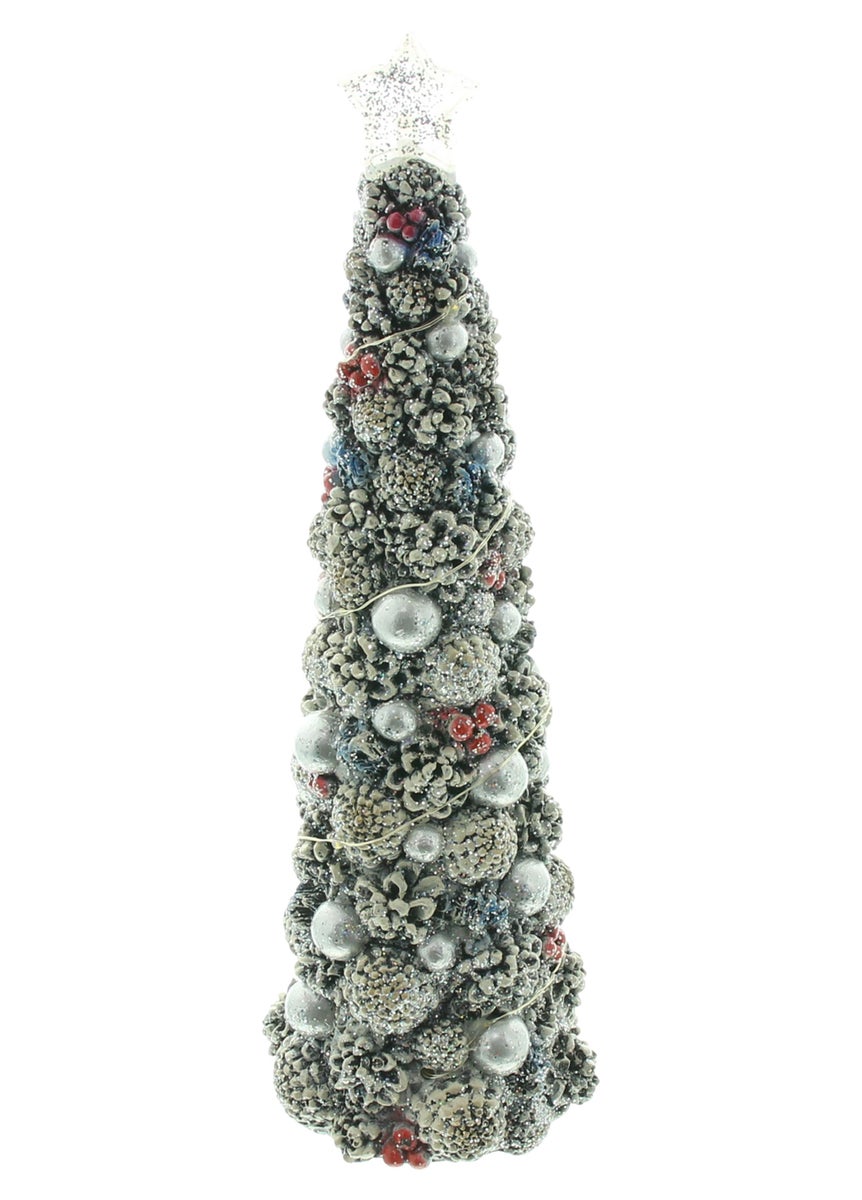 FRANK FLECHTWAREN | LED Kerstboom Petit Sapin, 9,5 x 9,5 x 30,5 cm, POLYRESIN, PLASTIC