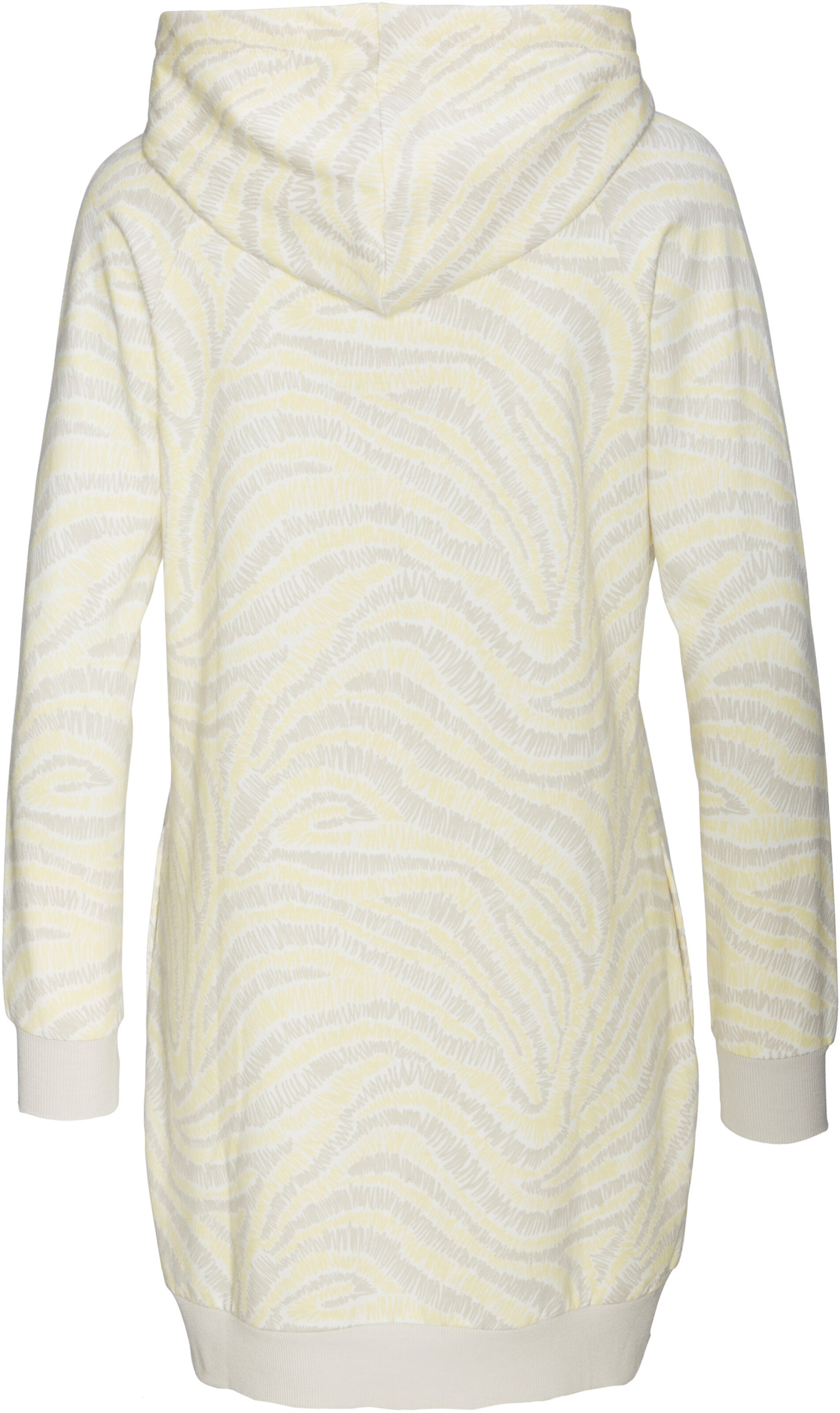 LASCANA Sweatkleid in hellgelb-hellgrau-gemustert