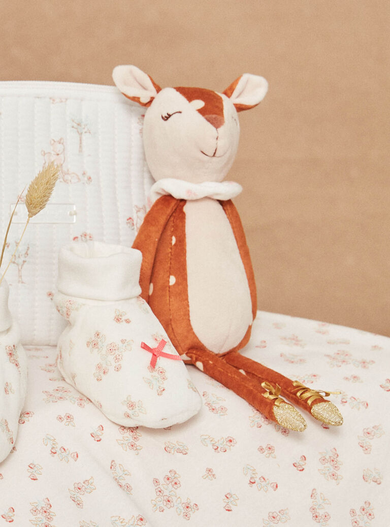 Doudou de naissance Biche grège et roux