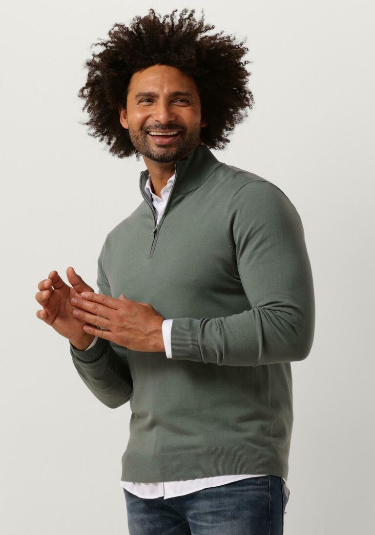 PROFUOMO groene profuomo trui pullover half zip